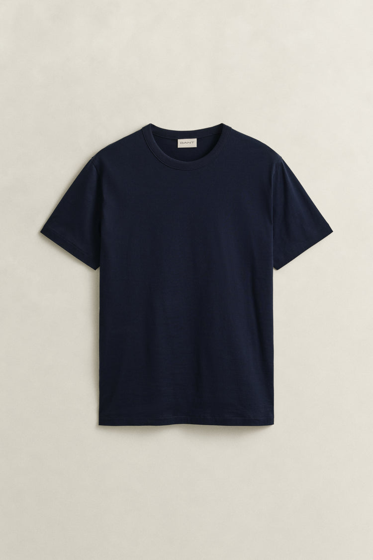 T-shirt z bawełny pima męski regular fit granatowy
