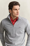Bluza męska z zamkiem do połowy regular fit szara
