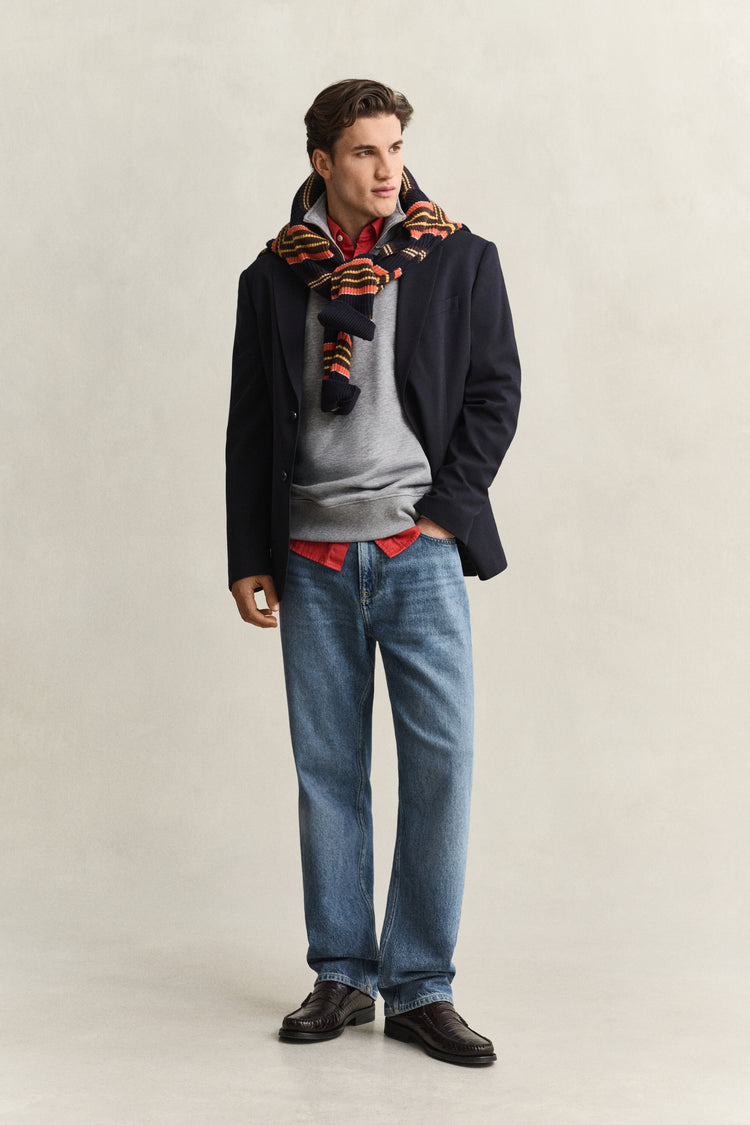 Bluza męska z zamkiem do połowy regular fit szara