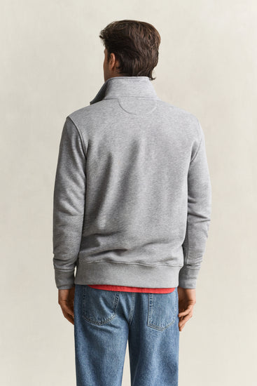 Bluza męska z zamkiem do połowy regular fit szara