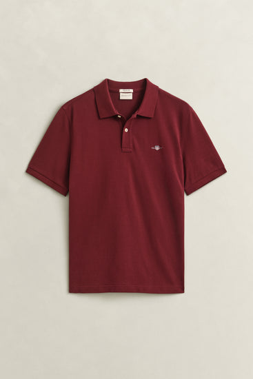 Koszulka polo męska z kołnierzykiem polo regular fit bordowa