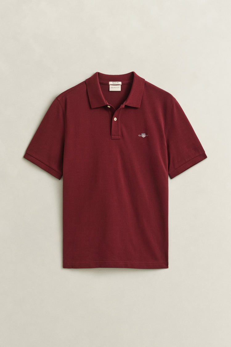 Koszulka polo męska z kołnierzykiem polo regular fit bordowa