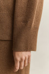 Bluza damska z kapturem relaxed fit brązowa