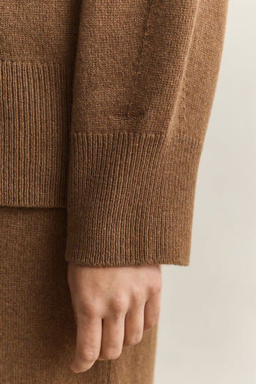 Bluza damska z kapturem relaxed fit brązowa
