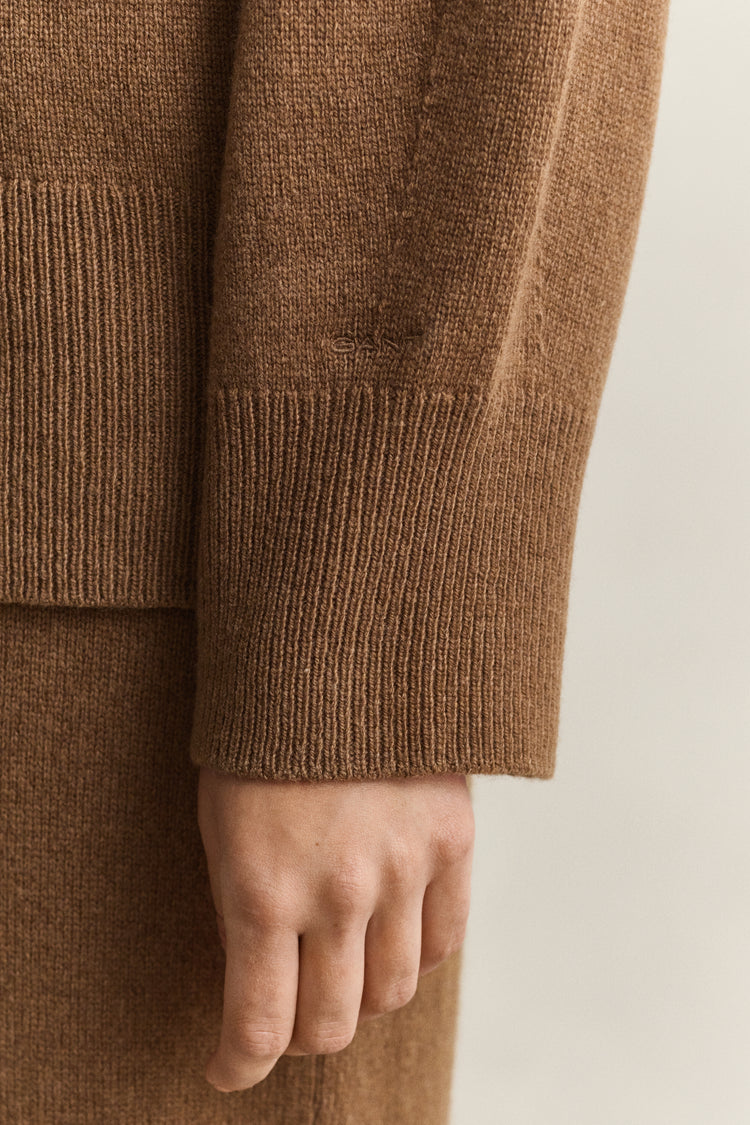 Bluza damska z kapturem relaxed fit brązowa