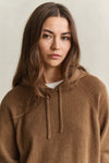 Bluza damska z kapturem relaxed fit brązowa