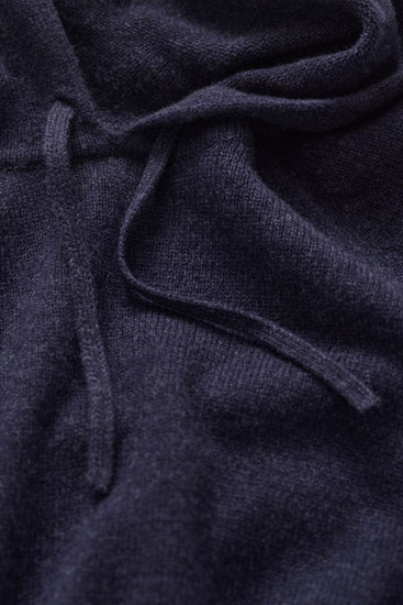 Wełniana bluza damska z kapturem relaxed fit granatowa