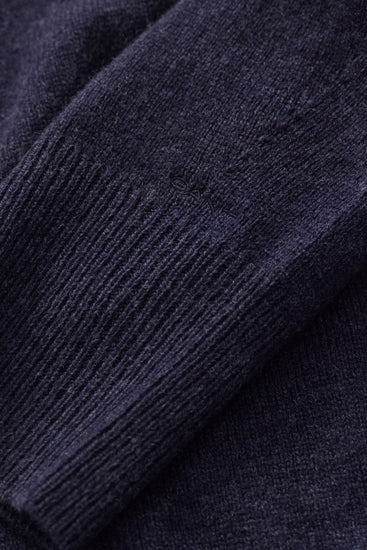 Wełniana bluza damska z kapturem relaxed fit granatowa