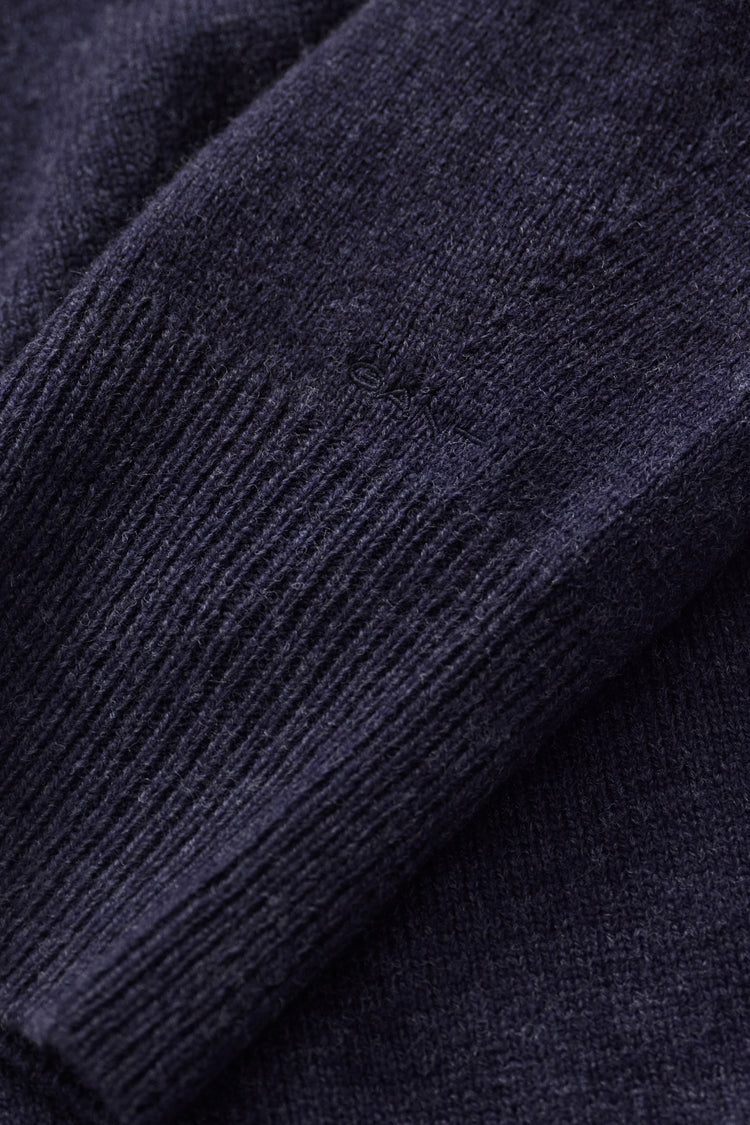 Wełniana bluza damska z kapturem relaxed fit granatowa