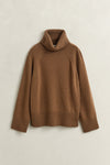 Sweter damski relaxed fit brązowy