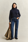 Wełniany sweter damski relaxed fit granatowy
