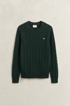 Sweter męski z okrągłym dekoltem regular fit zielony