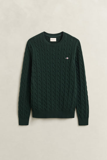 Sweter męski z okrągłym dekoltem regular fit zielony