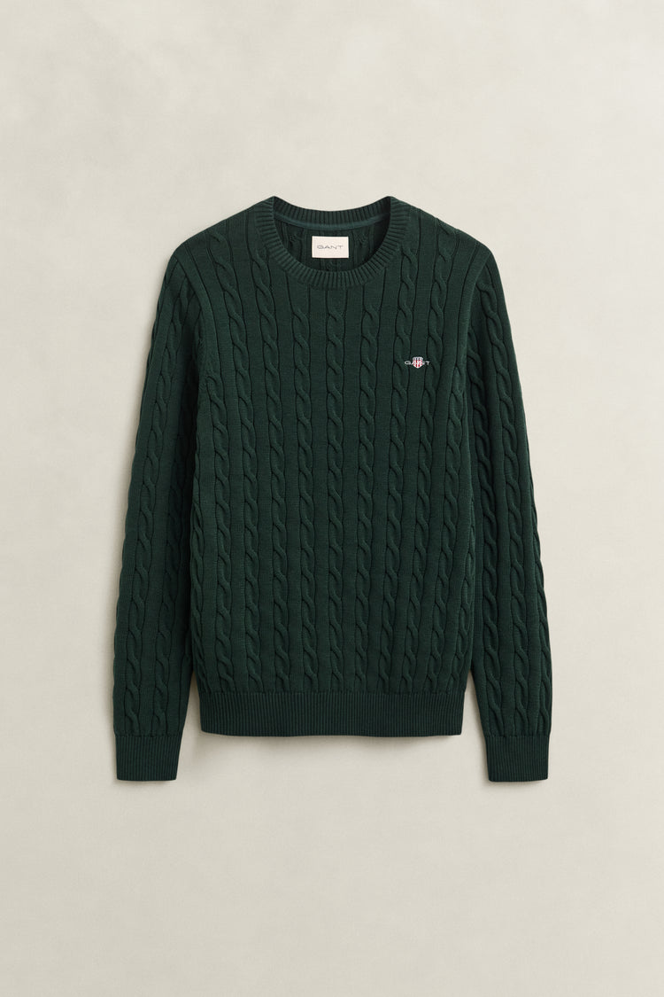 Sweter męski z okrągłym dekoltem regular fit zielony