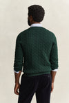 Sweter męski z okrągłym dekoltem regular fit zielony