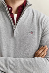 Wełniany sweter męski regular fit szary