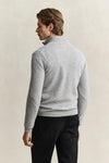 Wełniany sweter męski regular fit szary