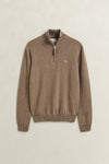 Sweter z wełny jagnięcej męski regular fit beżowy