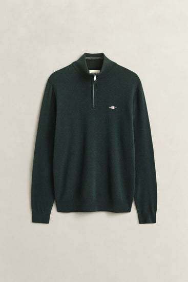 Wełniany sweter męski regular fit zielony