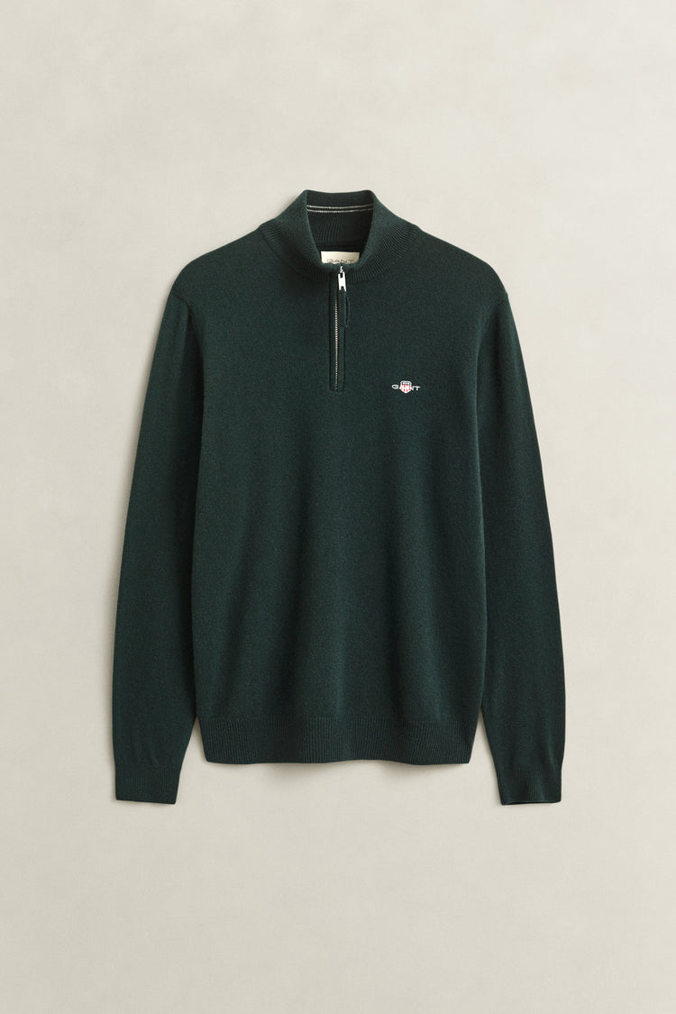 Wełniany sweter męski regular fit zielony