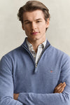 Sweter męski z wełny jagnięcej regular fit niebieski