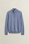 Sweter męski z wełny jagnięcej regular fit niebieski