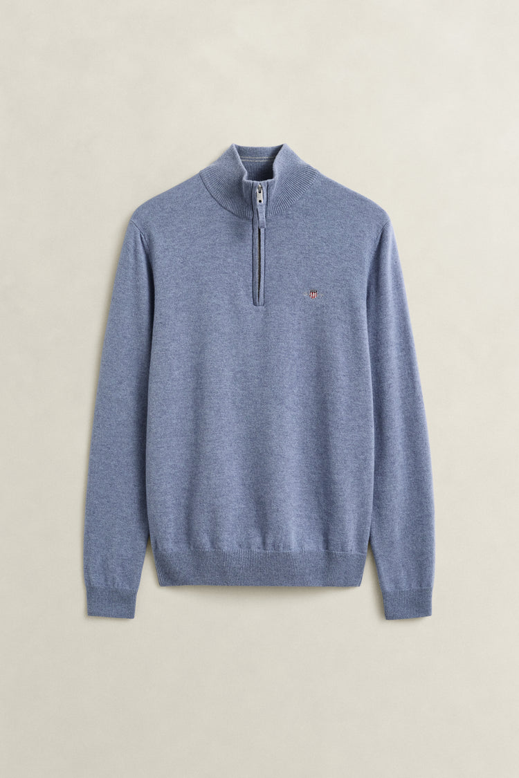 Sweter męski z wełny jagnięcej regular fit niebieski