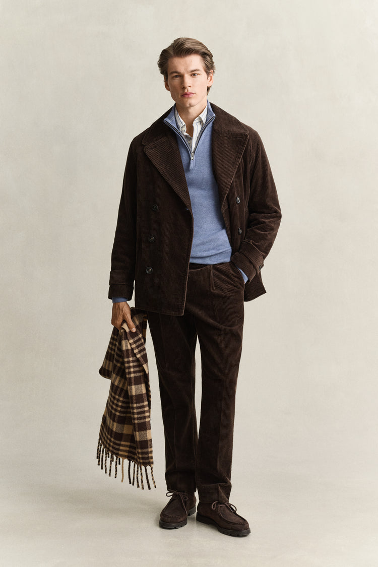 Sweter męski z wełny jagnięcej regular fit niebieski