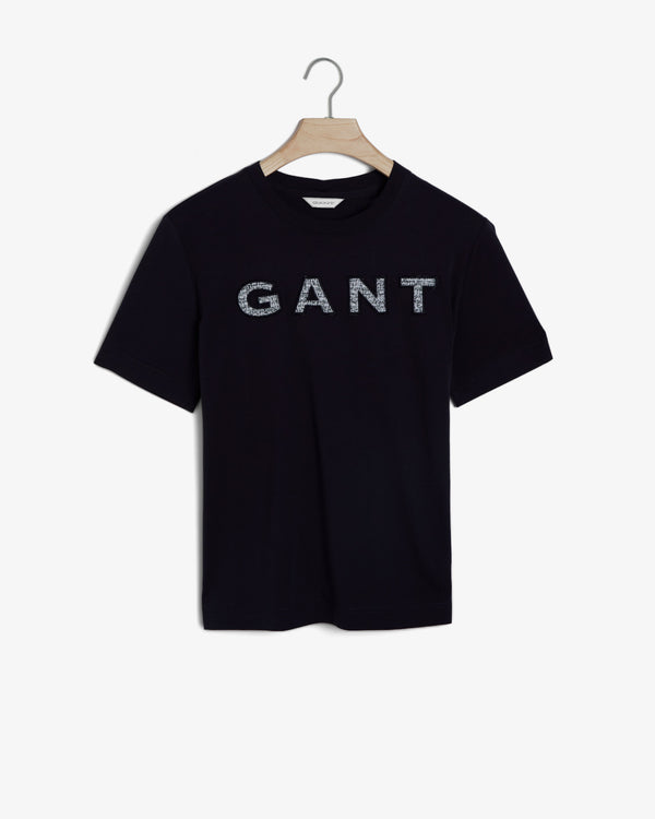 Bawełniany t-shirt damski z nadrukiem relaxed fit czarny