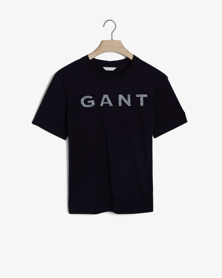 Bawełniany t-shirt damski z nadrukiem relaxed fit czarny