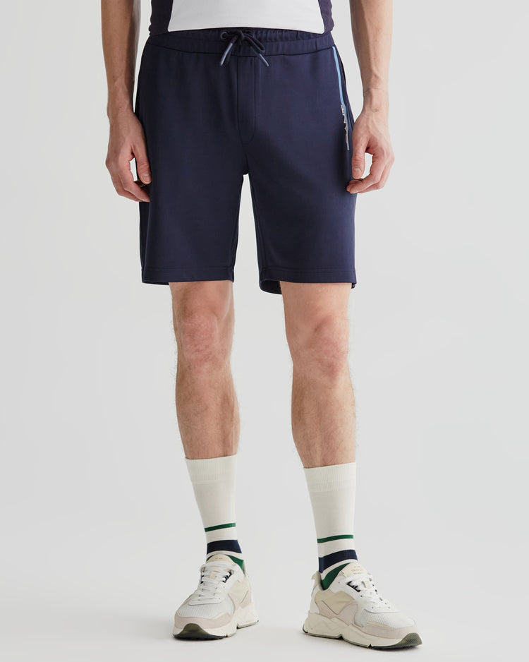 Szorty męskie z nadrukiem regular fit granatowe