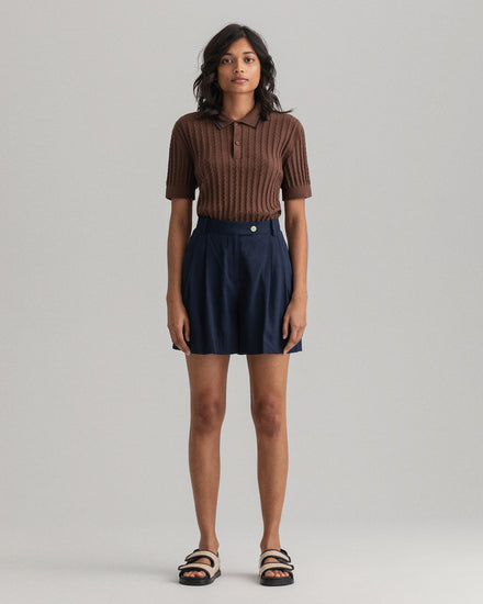 Szorty damskie regular fit granatowe