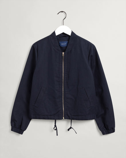 Lniana damska kurtka w kolorze granatowym