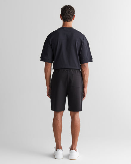 Szorty męskie z nadrukiem regular fit czarne