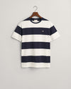 Męski biały bawełniany t-shirt w paski