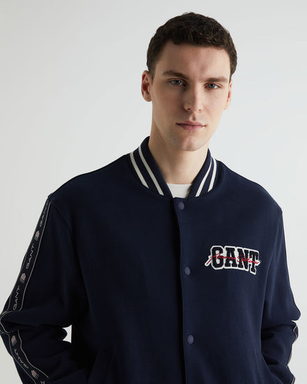 Kurtka męska z nadrukiem ze stójką z długim rękawem regular fit