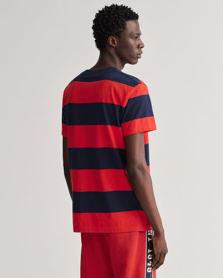 Męski T-shirt w szerokie pasy