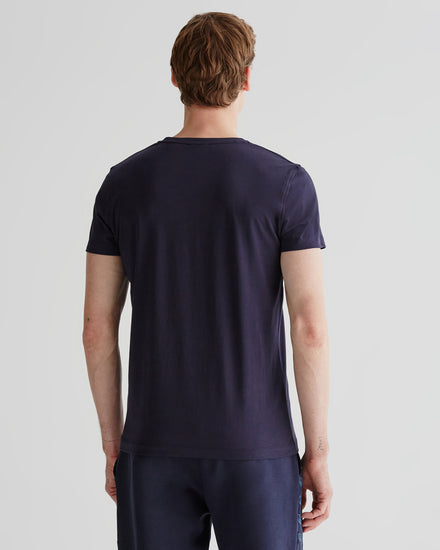 Bawełniany t-shirt męski z nadrukiem okrągły kołnierzyk regular fit