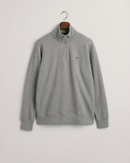 Bluza męska z zamkiem do połowy regular fit szara