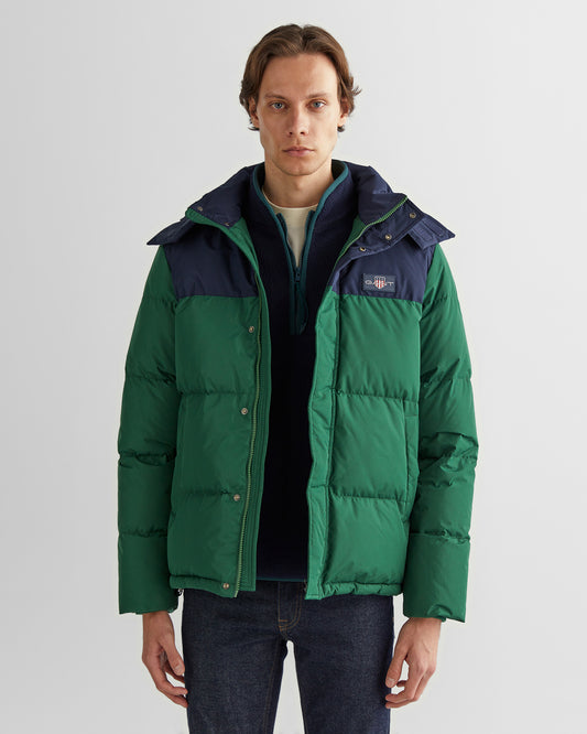 Kurtka męska z kapturem regular fit zielona