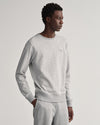 Bluza męska z okrągłym kołnierzykiem regular fit szara