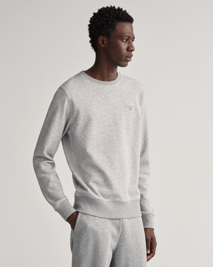 Bluza męska z okrągłym kołnierzykiem regular fit szara
