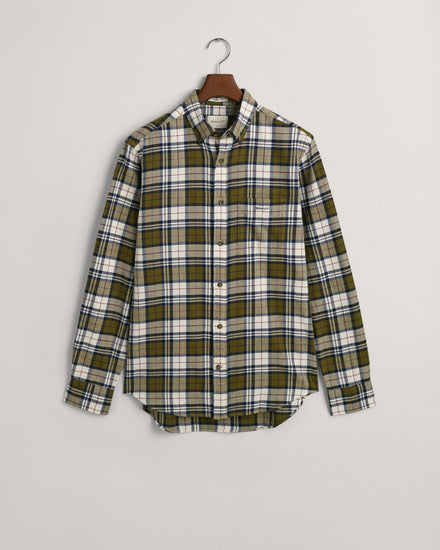 Bawełniana koszula męska w kratkę z długim rękawem regular fit