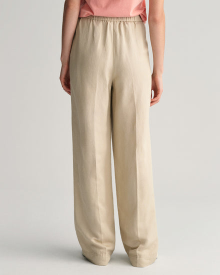 Spodnie wsuwane o luźnym kroju z mieszanki lnu