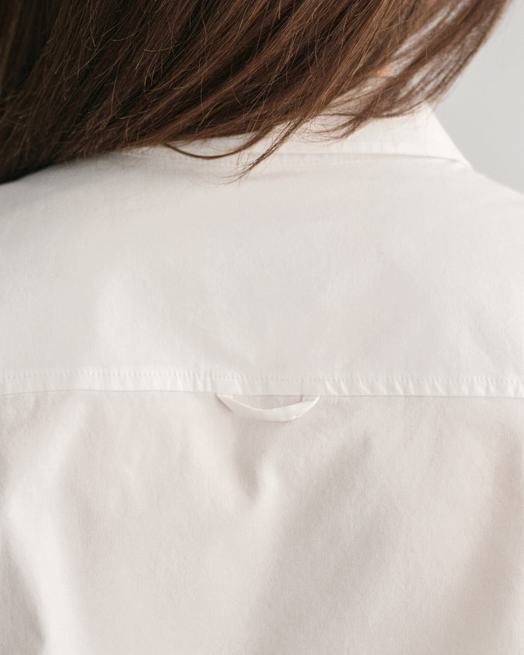 Koszula damska z długim rękawem slim fit biała