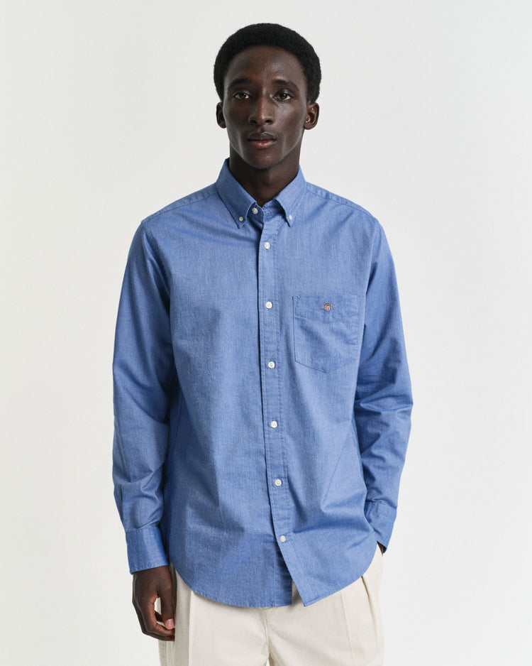 Koszula męska z długim rękawem regular fit niebieska