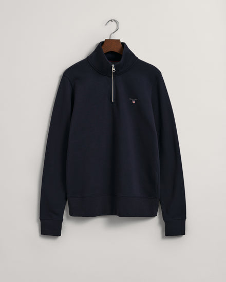 Bluza męska z zamkiem do połowy regular fit granatowa