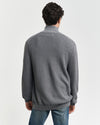 Sweter rozpinany męski z zamkiem z długim rękawem regular fit szary