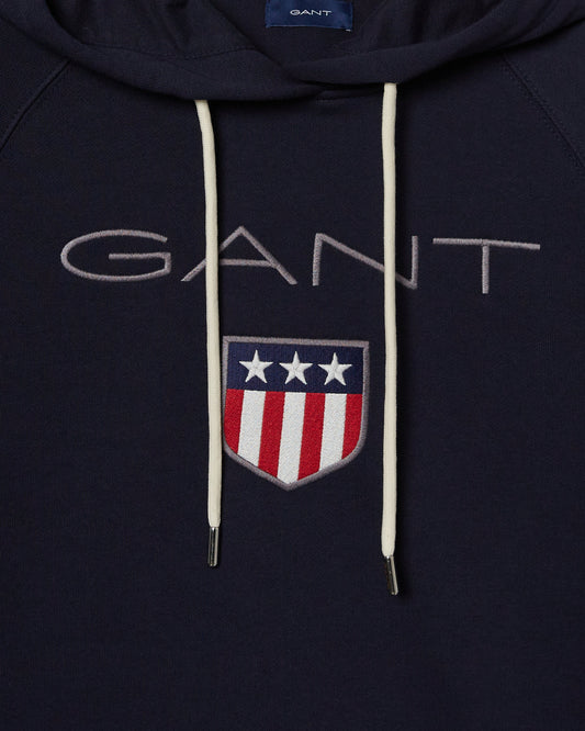 Bluza damska z kapturem regular fit granatowa