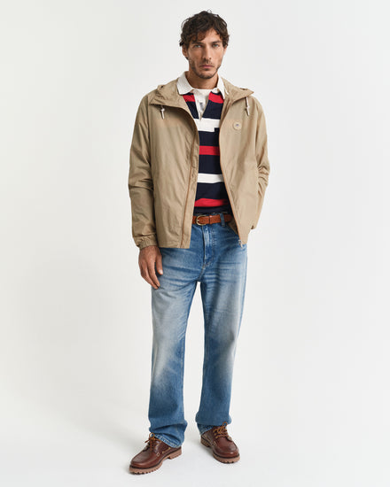 Kurtka męska ze stójką z długim rękawem regular fit khaki